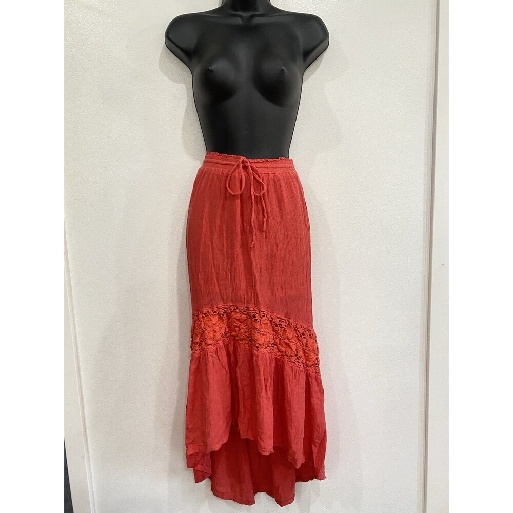 Aeropostale XS Lace Maxi Skirt Sheer Boho Y2K Romantic Festival Coquette Baddie